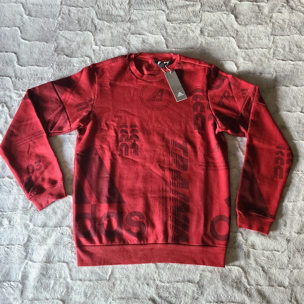 *NEW* Adidas PG GFX Red Crew Sweatshirt size M